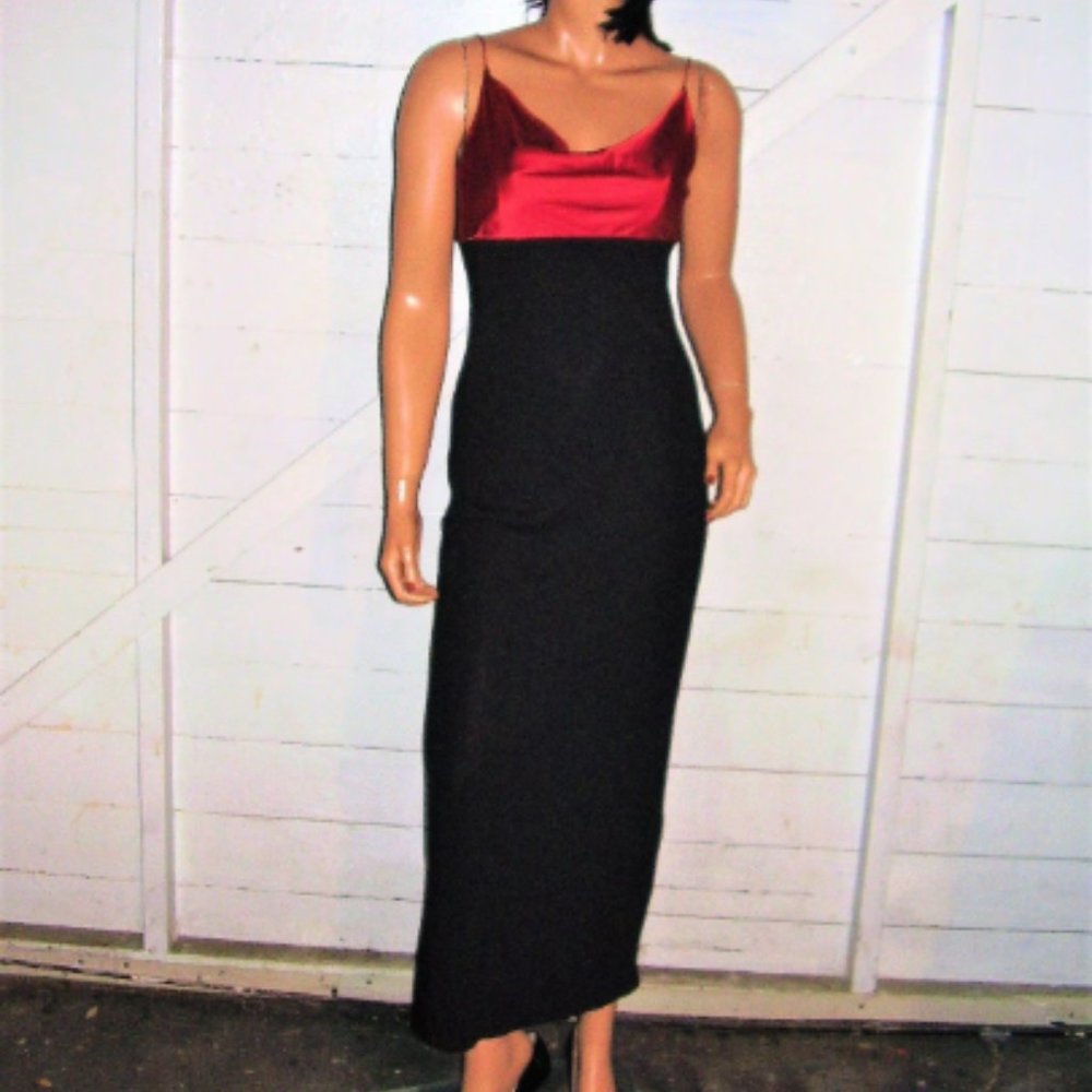 Kay Unger New York Red Black Maxi Dress 2